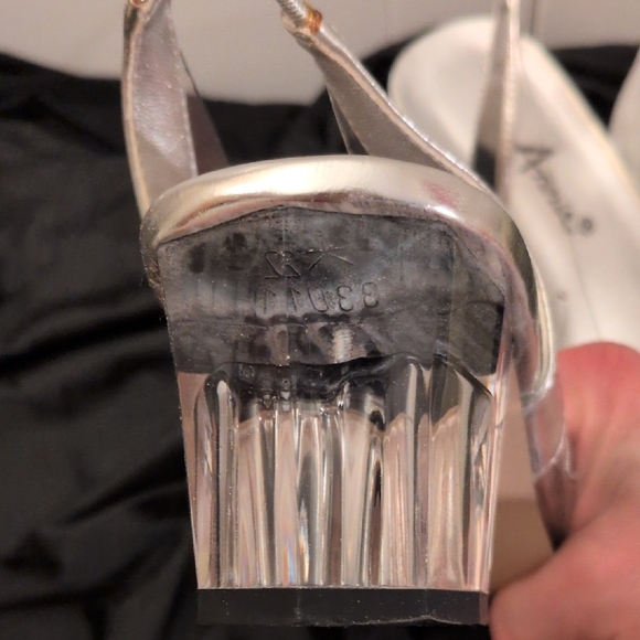Annie Metallic Silver Slingback Heels - Picture 8 of 15